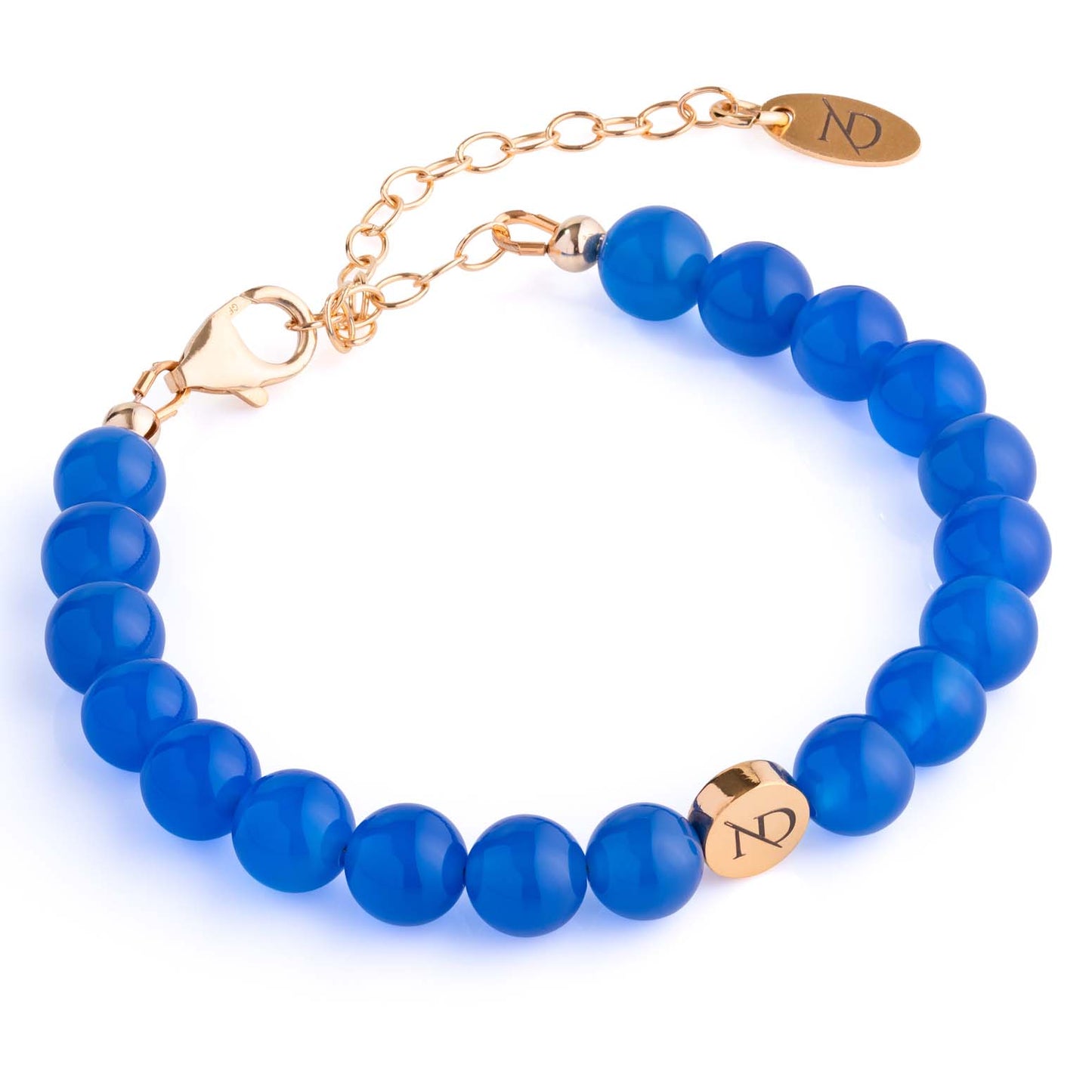 Adjustable Blue Agate Gemstone Bracelet