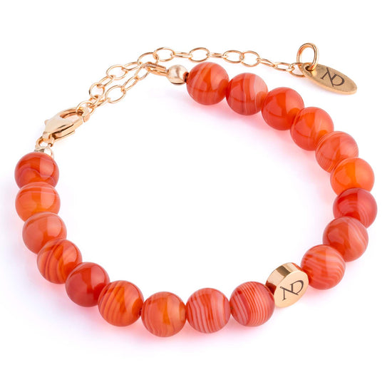 Adjustable Red Carnelian Gemstone Bracelet