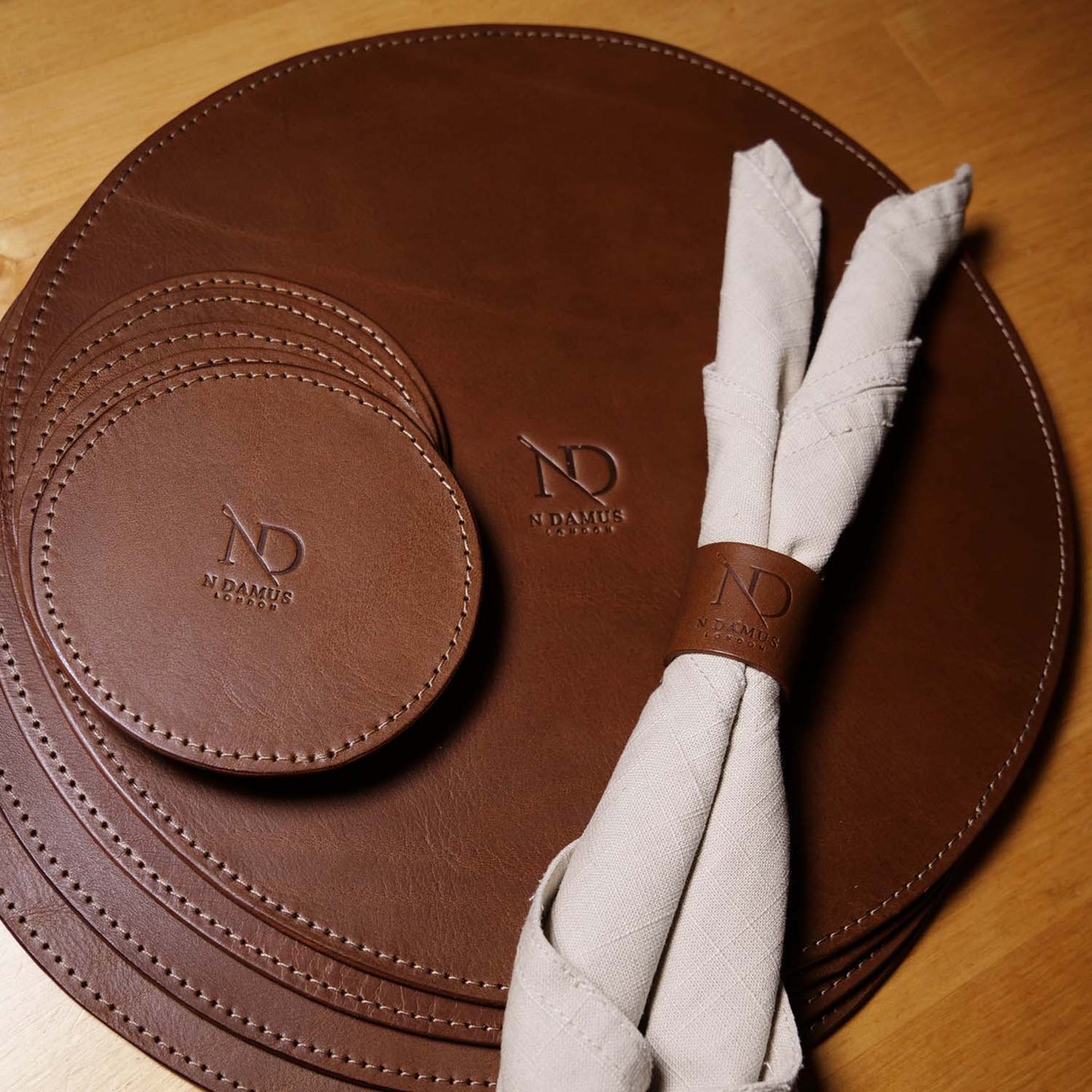 Dulwich Chestnut leather Table Mat