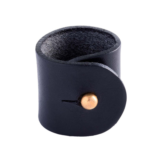 Dulwich Black leather Napkin Ring Set