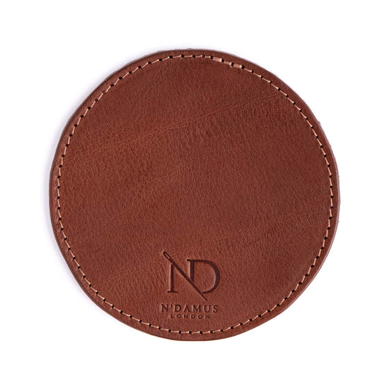 Dulwich Chestnut leather Drink Coaster Set