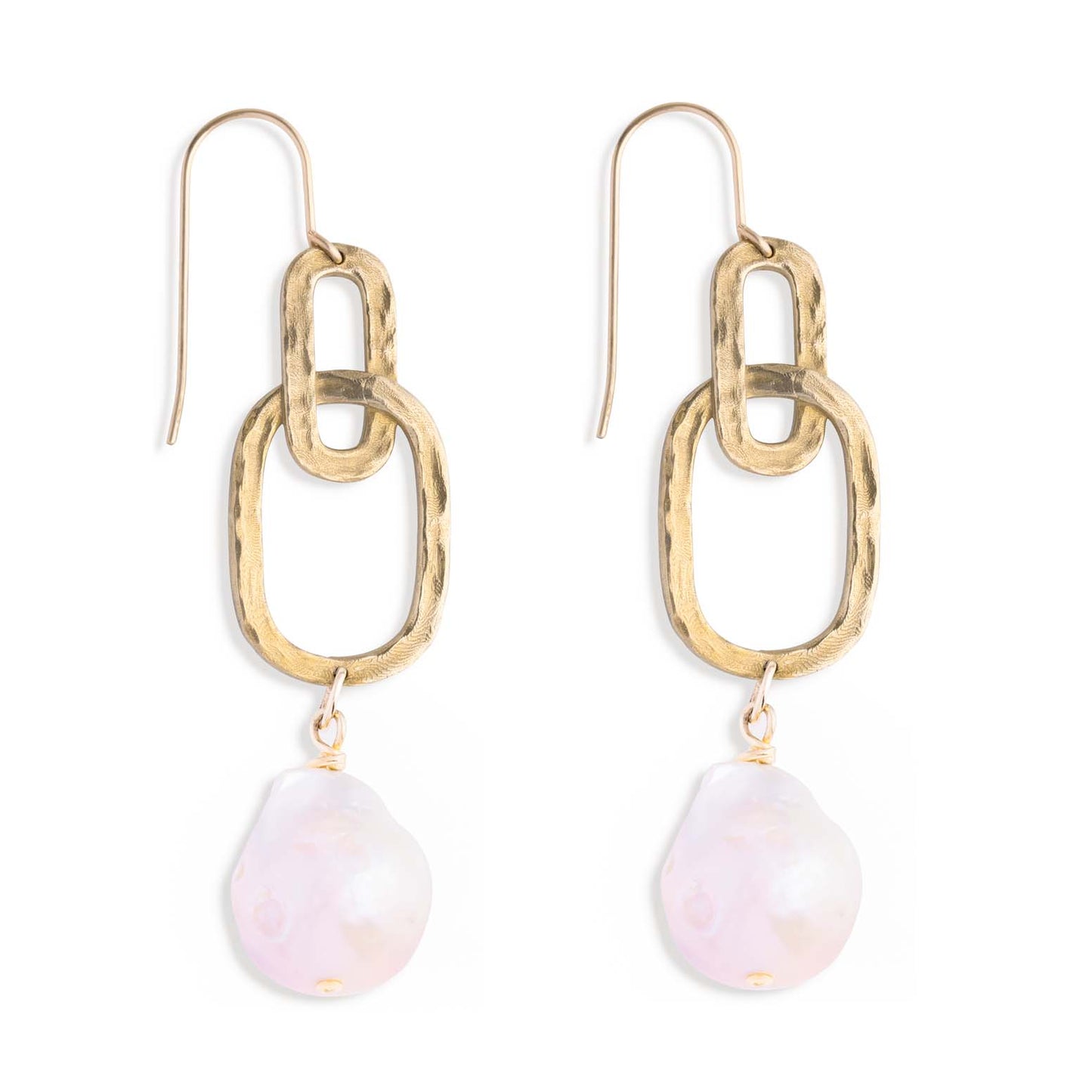 Hatton Forge Brass Duo Earring with Medium Pearl