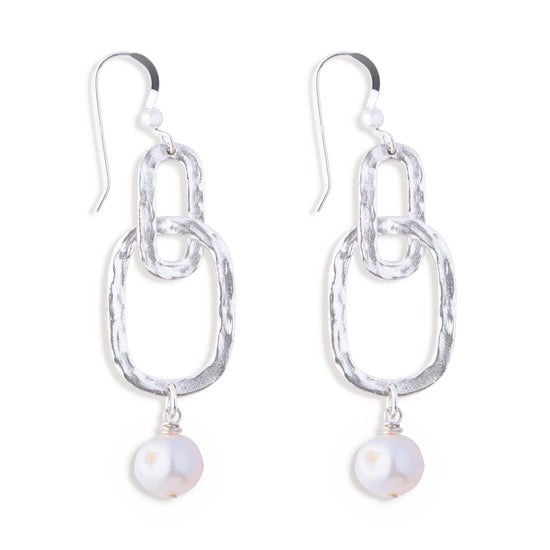 Hatton Forge Silver Duo Earring with Small Pearl