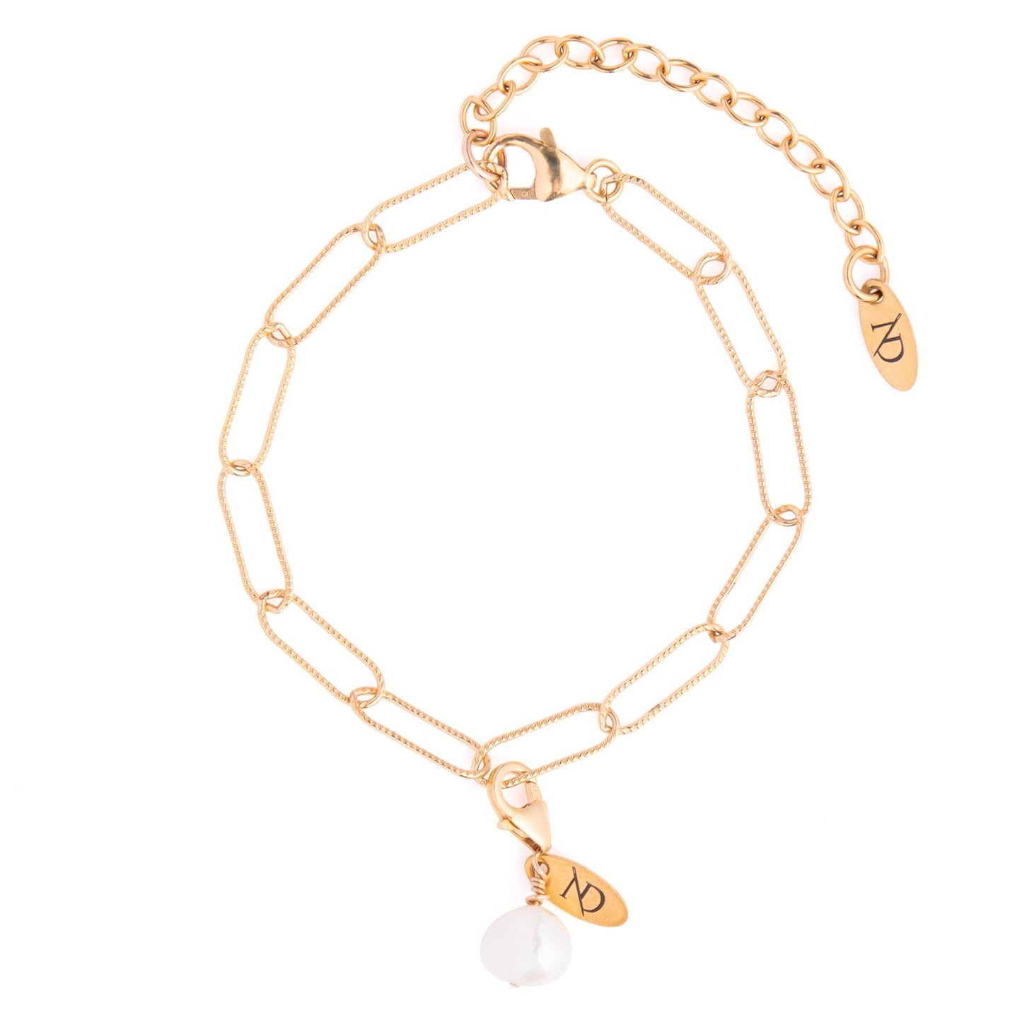 Hatton Clip 12K Gold Bracelet with Pearl